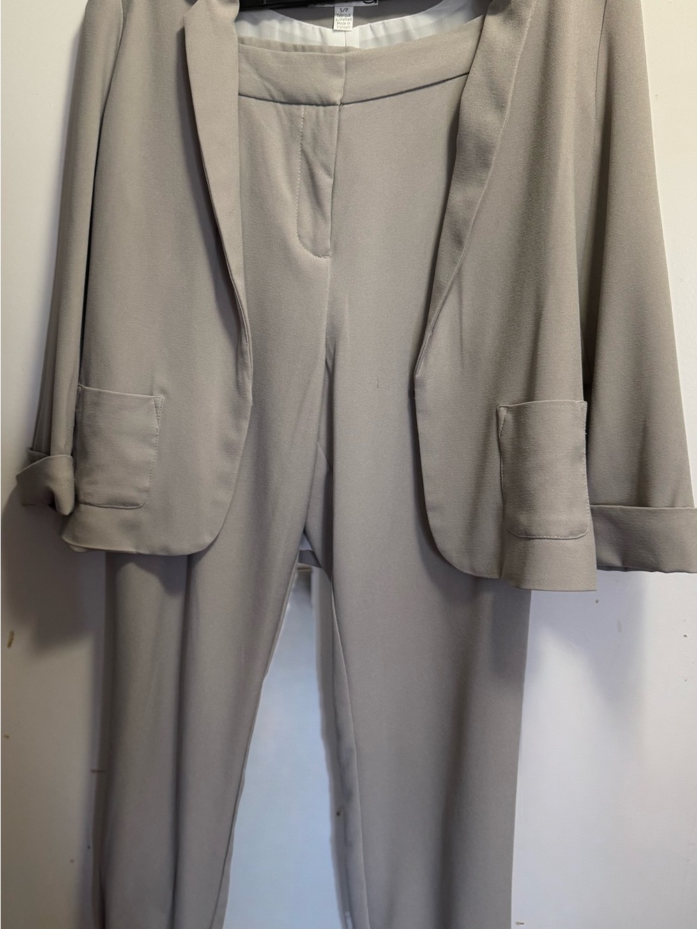 Chic style open-front banded jogger style bottom pantsuit -Asian sizing - Size S